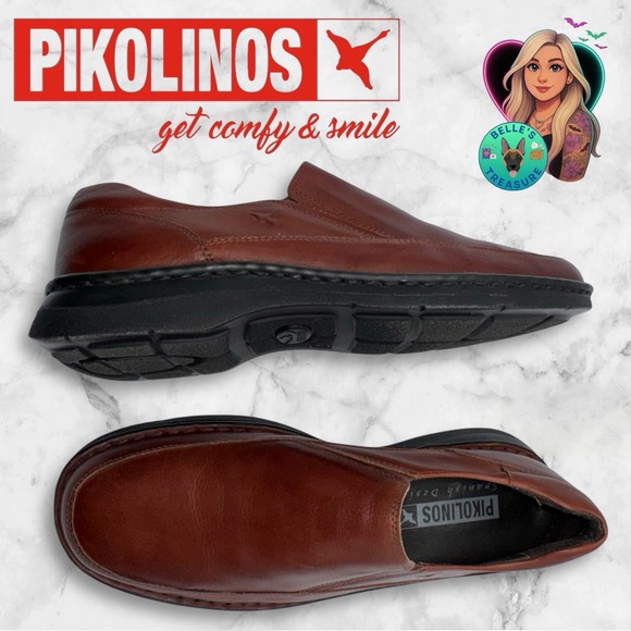 Pikolinos Mens 8 Bermeo Loafers Brown Leather Casual Comfort Slip On Shoes 41EUR